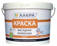 Краска фасадная Лакра  3кг Белая латексная