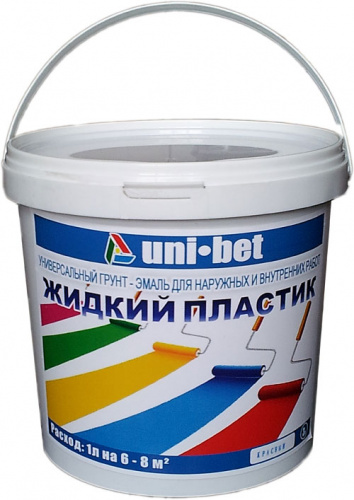 Грунт-эмаль Uni-bet Жидкий пластик белый 3л