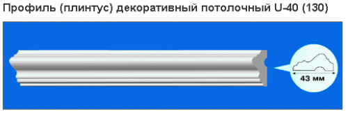 Галтель Kindecor U-40 2м (1/130шт)